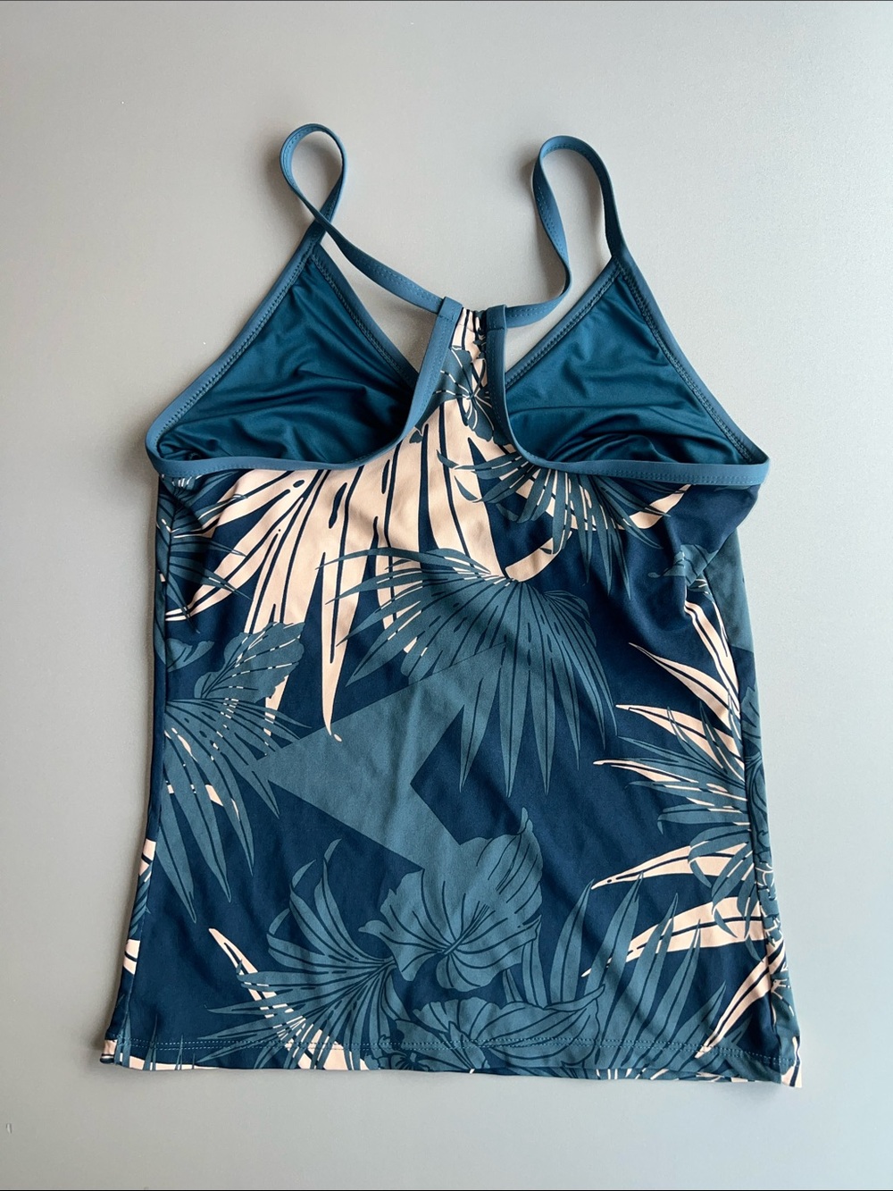 Carve Designs Teal Floral Tankini Top - Teal & Cream - Picture 2 of 5
